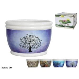 Earthware Flower Pot  22.5x15.5cm 4 Assorted