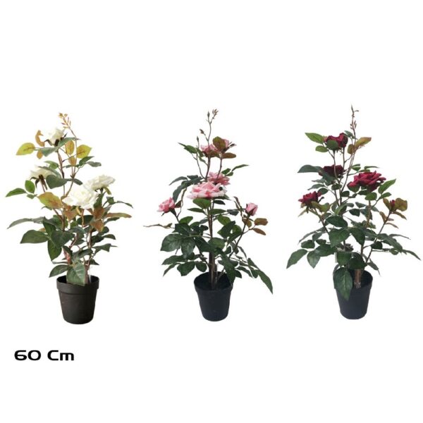 Potted Artificial Rose 60cm