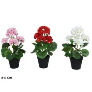 Artificial Potted Geranium 36cm