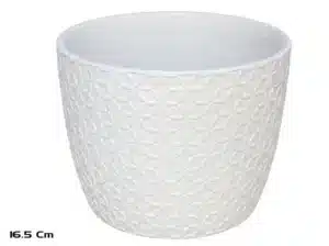 Elio White Flower Pot 16.5x12.7x12.4cms