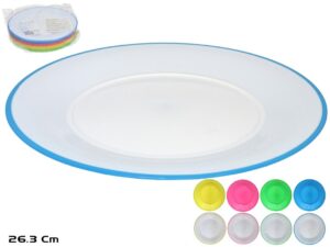 Halia Flat Plate 4 Assorted Colours  26.3x1.5cms