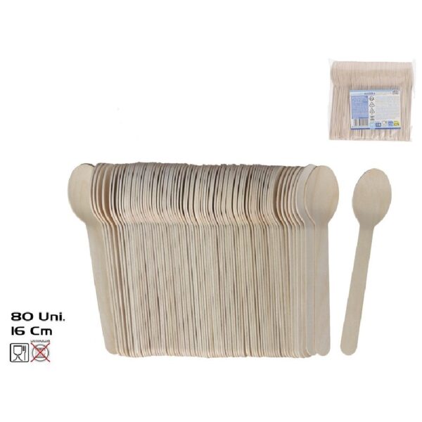 Disposable Wooden Spoons X80 16 cm