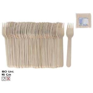 Disposable Wooden Forks X80 16 cm