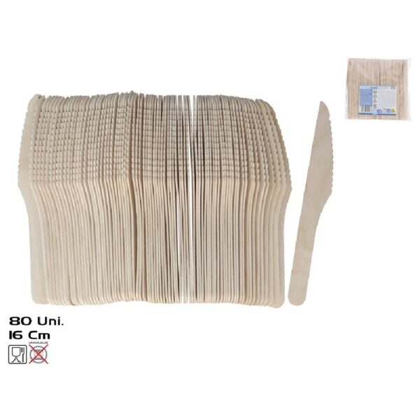 Disposable Wooden Knives X80 16 cm
