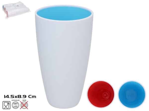 Plastic Mug 2 Assorted Colours  14.5x8.9 Cm