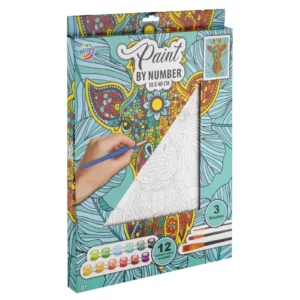 Paint By Number Giraffe Canvas – 30x40cm + 12 Paints, 3 Paint Brushes