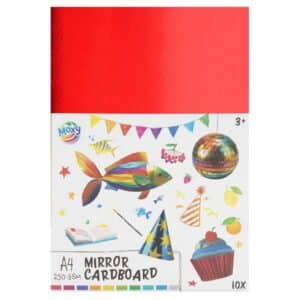 A4 Mirror Cardboard, 250 gsm,10 Sheets, 10 Colours