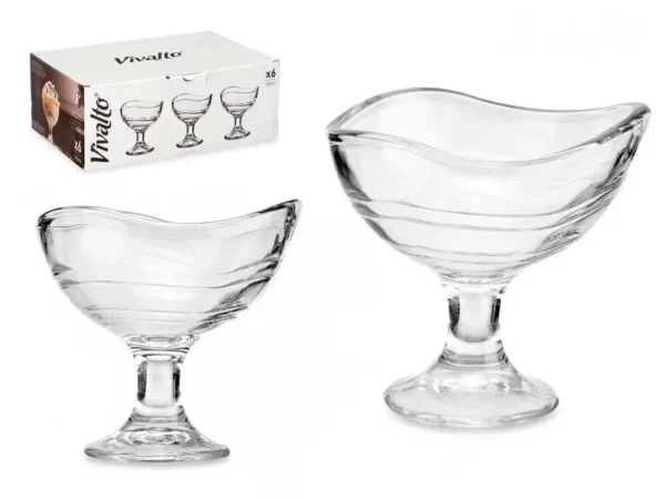 Ice Cream Glass Stripes Cup With Foot 180ml