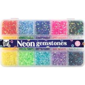 Neon Colours Gemstones, Diameter 0,6 Cm, 15 Neon Colours