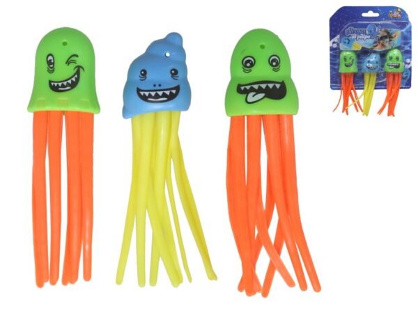 Blister Pack Of 3 Diving Octopus 19x13x2cms