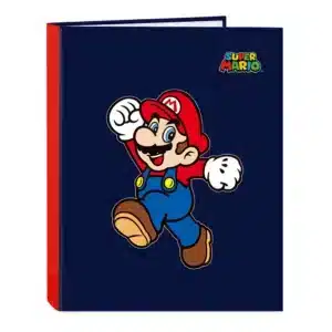 A4 Cardboard Ring File, 4 Rings, 25mm Super Mario "World"
