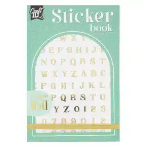 Foil Sticker Book With Gold/Silver Letters, 15×11.8 cm, 12 Sheets