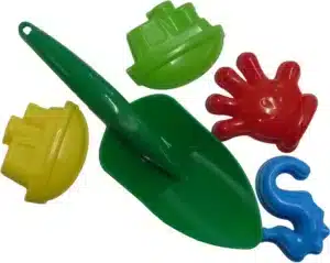 Beach Set - 5 Pieces Including Shovel & Moulds