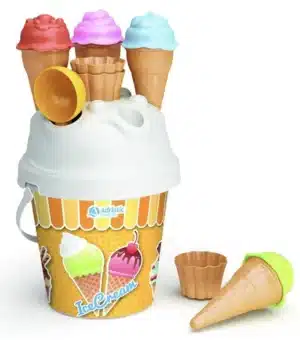 Ice Cream Beach Bucket Set with Cones Moulds - Diameter 18cms