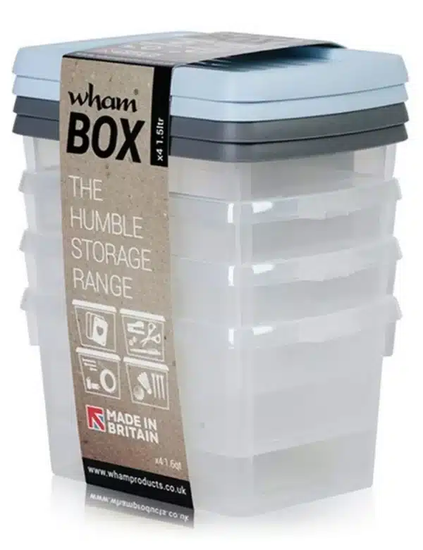 Wham® Box & Lid 1.5L Set of 4 Clear/Assorted - Image 2