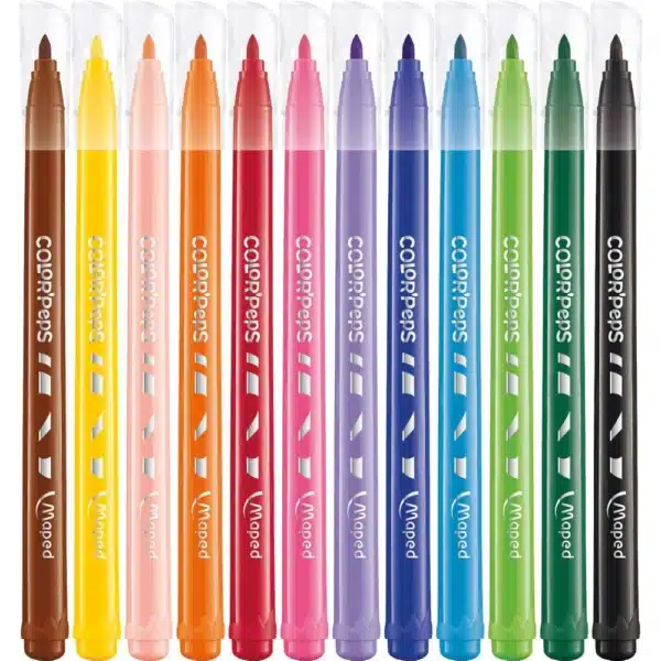 Maped Color'Peps Jungle Colouring Felt Tip Pens - Pack of 12 Bright Colours - Image 2