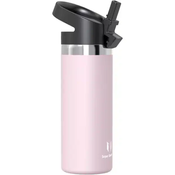Super Sparrow SwivelSip™ Stainless Steel Insulated Wide Mouth Bottle with Straw Lid, 500ml, Pink - Image 3