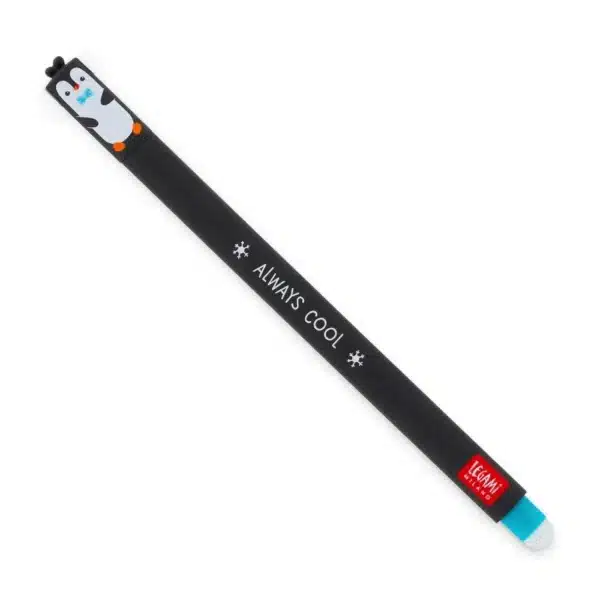 Legami Erasable Gel Pen Penguin, Turquoise Ink