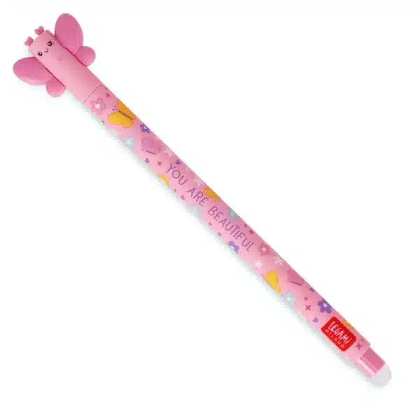 Legami Erasable Gel Pen Butterfly, Pink Ink