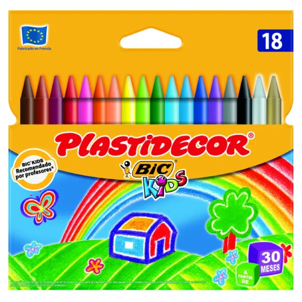 Bic Plastidecor® Wax Crayons x18