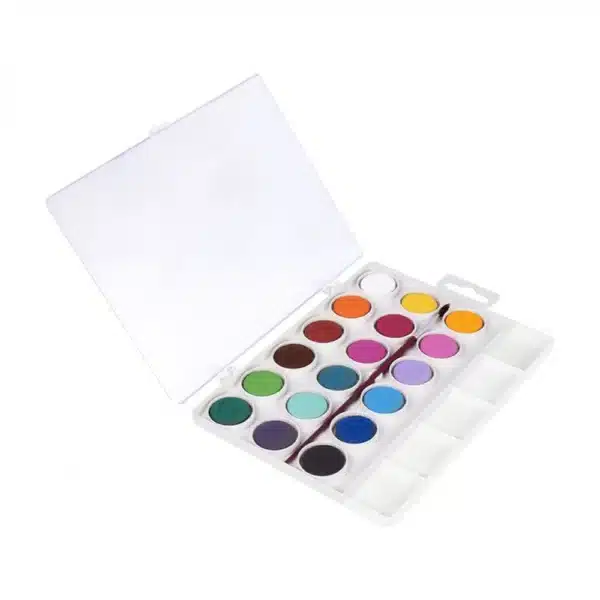 Jovi Watercolour Set 18 Assorted 22mm Tablets + Brush - Image 2
