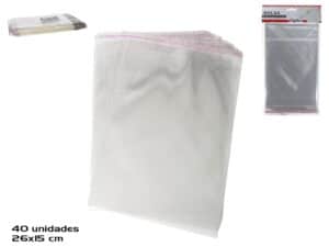 Adhesive Cellophane Bag X40 Pack 26x15 Cm