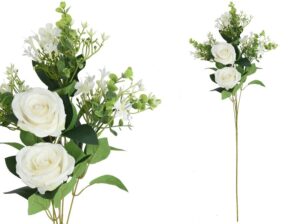 Lilies/Roses x5 - 87cm, white