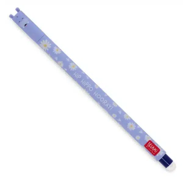 Legami Erasable Pen Hippo, Blue Ink