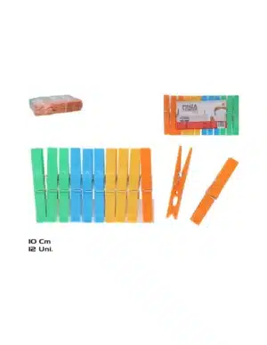 Plastic Clothes Pegs 10 Cm X12 pack