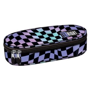 ST.Right Oval Pencil Case PC-01 Wavy Chessboard