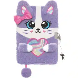 Voilet Kitty Fluffy Diary With Lock