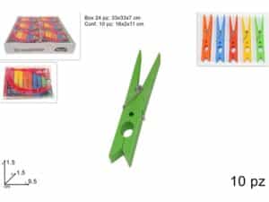 Plastic Pegs 10 Pcs - Assorted colours