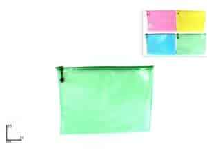 Transparent Coloured Plastic Pocket  34 x 25cm