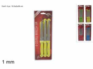 Steak Knives Set 6pz  1mm -  4 Assorted colours