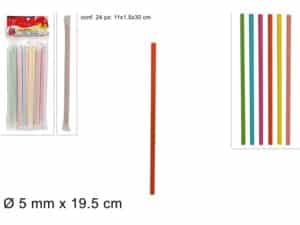 Assorted Colours Paper Straws x24 Pcs