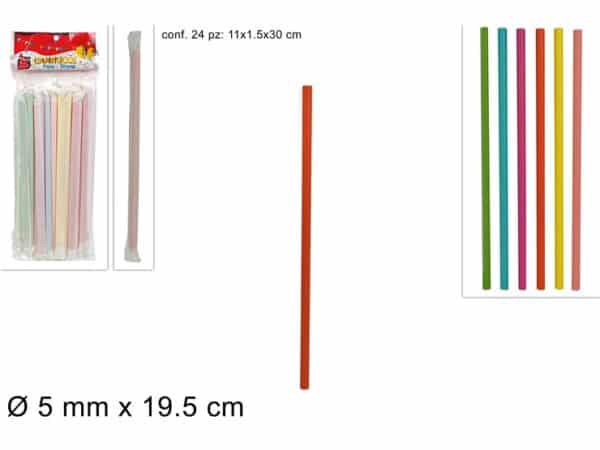Assorted Colours Paper Straws x24 Pcs