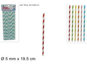 Coloured Paper Straws 25 Pieces