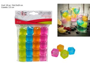 Reusable Coloured Plastic Ice Cubes x20 Pieces