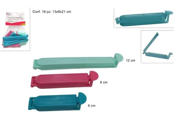 18 Pieces Multi-Size Bag Clip Set