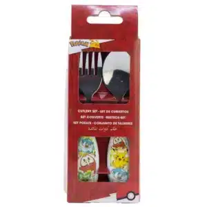 2 Pcs Elliptical Metallic Cutlery Set Pokemon