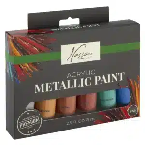 Metallic Acrylic Paint, 6x75ml