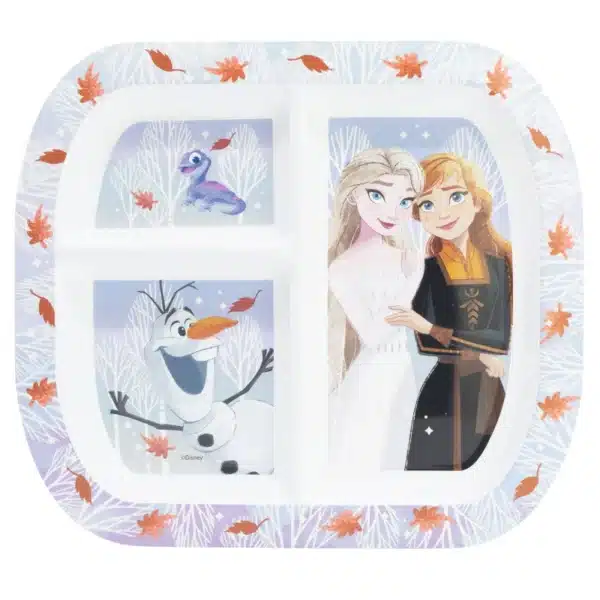 Rectangular Sectioned Plate Frozen Autumn Leaves - Image 2