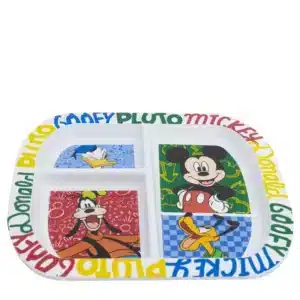 Rectangular Sectioned Plate Mickey Has Fun