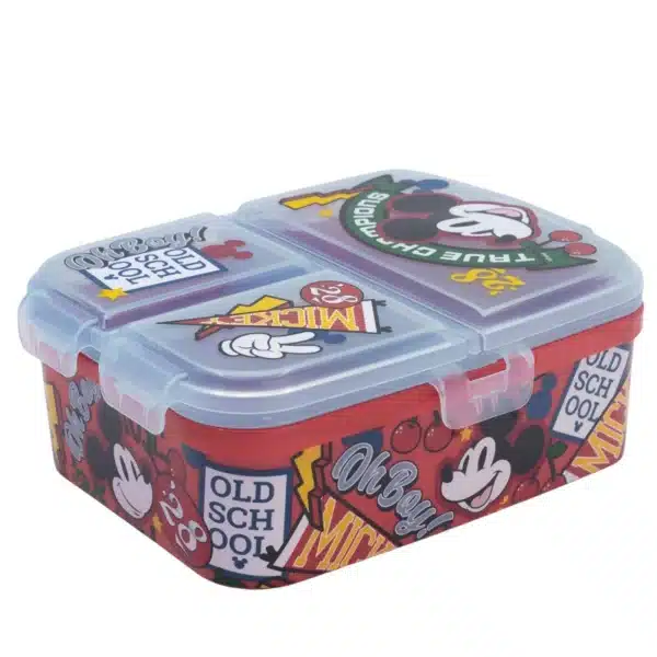 XL Multi Comp Rectangular Lunch Box Mickey "True Champions"