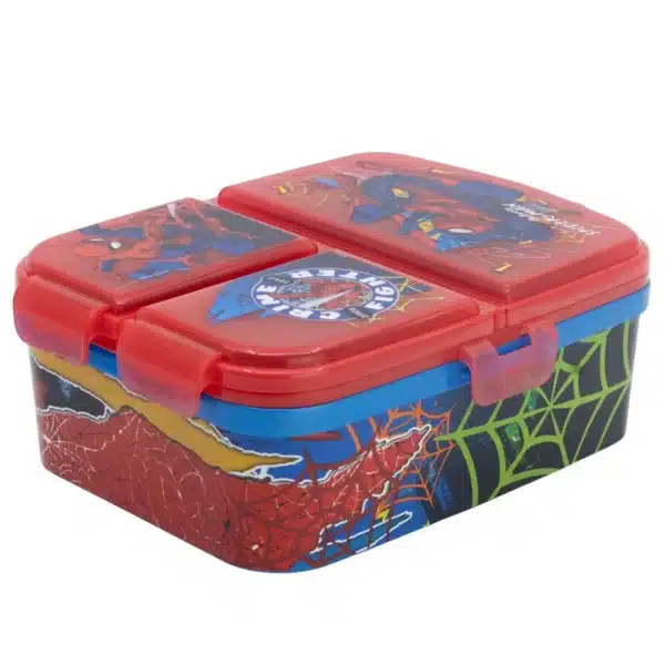 XL Multi Comp Rectangular Lunch Box Spiderman Moving Traget