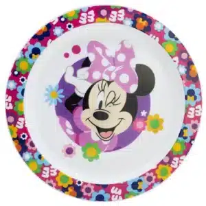Kids Microwave Safe Plate Minnie Bold Florals