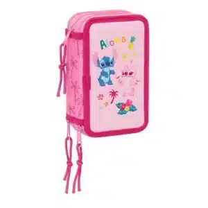 Triple Filled Pencil Case 37 Pieces Stitch "Chill"