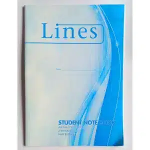 A4 Lines Student Note Book - Project Book White Pages, Wide Lines