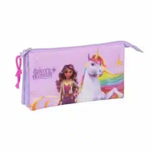 Triple Pencil Case Unicorn Academy