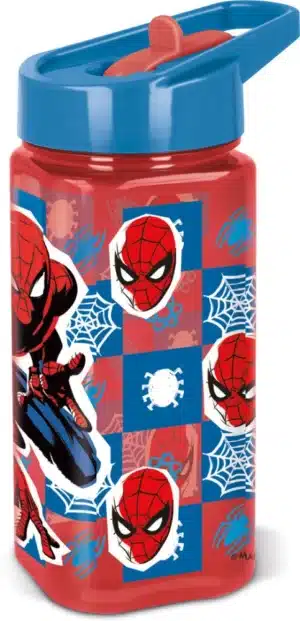 Plastic Square Water Bottle 510 ml Spiderman Arachnid Grid